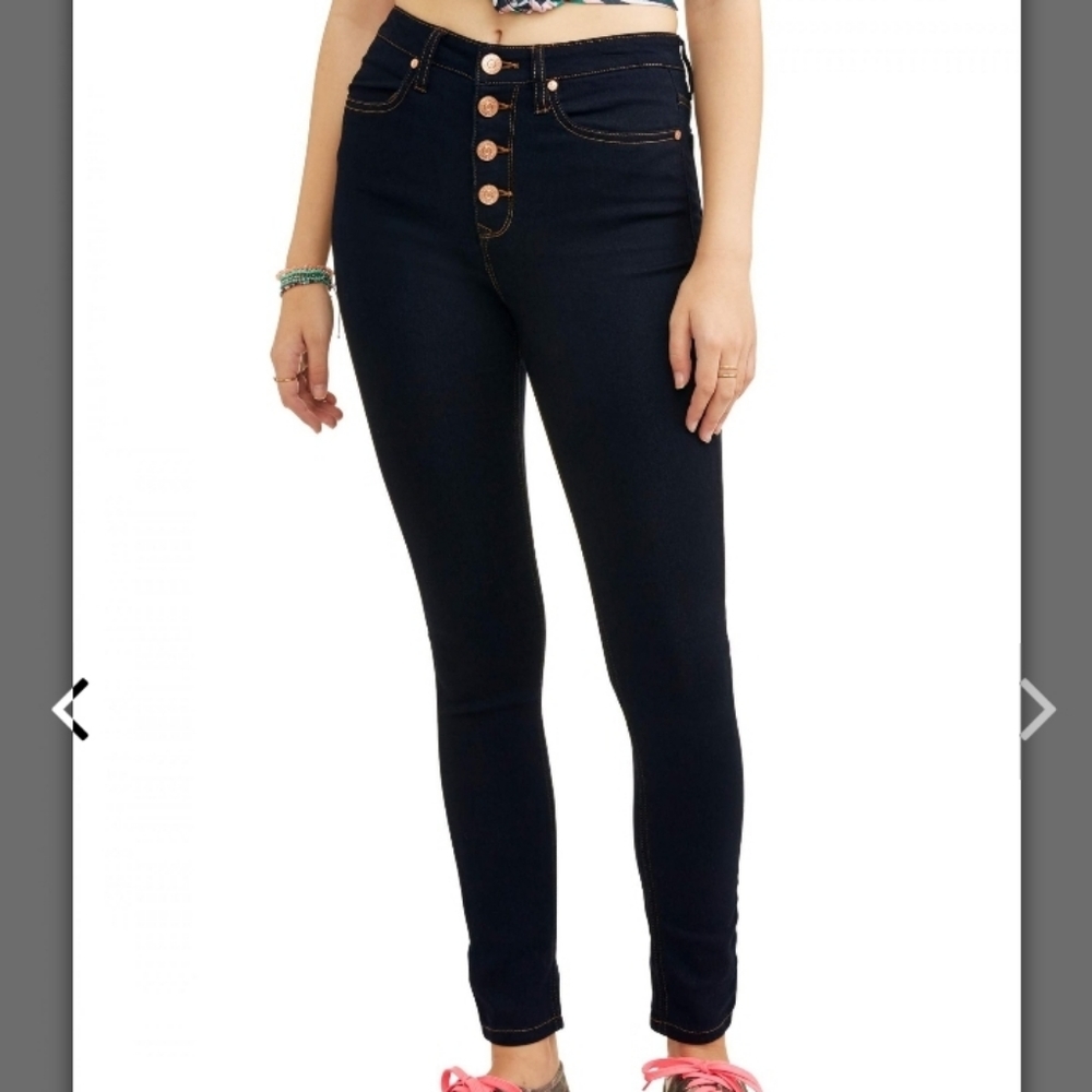 Classic High-Rise, Button-Front Skinny Jeans